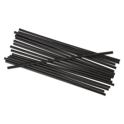 Boardwalk Single-Tube Stir-Straws  5 1 4   Black  1000 Pack  10 Carton (BWK STRU525B10)
