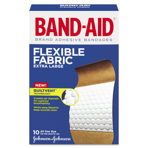 BAND-AID Flexible Fabric Extra Large Adhesive Bandages  1 25  x 4   10 Box (JON 5685)