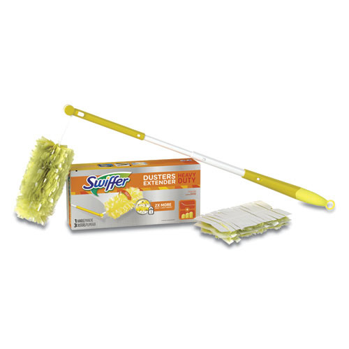 Swiffer Heavy Duty Dusters  Plastic Handle Extends to 3 ft 1 Handle   3 Dusters Kit 6 Ct (PGC 82074CT)