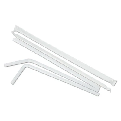 Boardwalk Flexible Wrapped Straws  7 3 4   White  500 Pack  20 Packs Carton (BWK FSTW775W25)