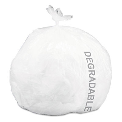 Stout by Envision Controlled Life-Cycle Plastic Trash Bags  13 gal  0 7 mil  24  x 30   White  120 Box (STOG2430W70)