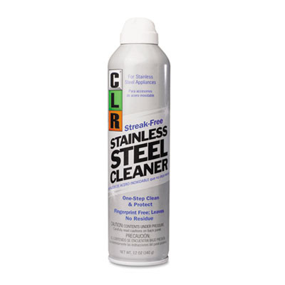 CLR Stainless Steel Cleaner  Citrus  12oz Can  6 Carton (JEL CSS-12)