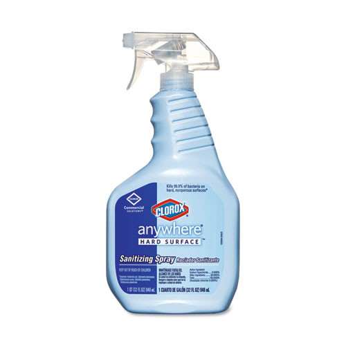Clorox Anywhere Hard Surface Sanitizing Spray  32oz Spray Bottle  12 Carton (COX01698)