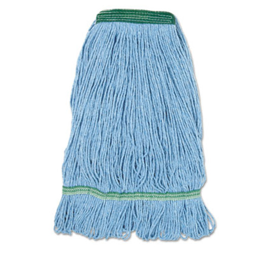 Boardwalk Super Loop Wet Mop Head  Cotton Synthetic Fiber  1  Headband  Medium Size  Blue  12 Carton (BWK 502BLNBCT)