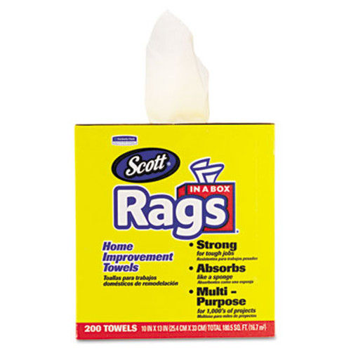 Scott Rags in a Box  POP-UP Box  10 x 12  White  200 Box (KCC75260)