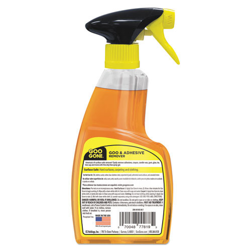 Goo Gone Spray Gel Cleaner  Citrus Scent  12 oz Spray Bottle  6 Carton (WMN 2096)