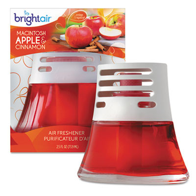 BRIGHT Air Scented Oil Air Freshener  Macintosh Apple and Cinnamon  Red  2 5 oz  6 Carton (BRI 900022CT)