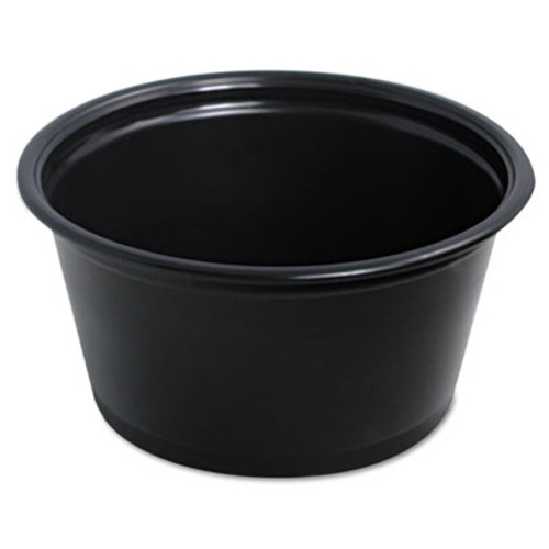 Dart Conex Complements Plastic Portion Cup  2 oz   Black  125 Bag  20 Bags Carton (DCC 200PCBLK)