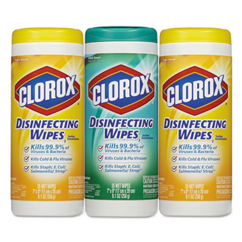 Clorox Disinfecting Wipes  7x8  Fresh Scent Citrus Blend  35 Canister  3 PK  5 Packs CT (CLO 30112CT)