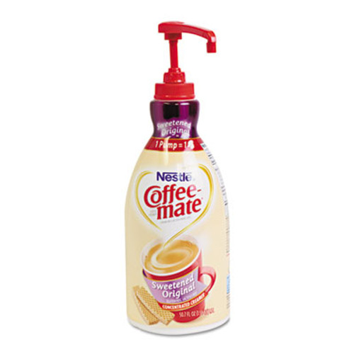 Coffee mate Liquid Coffee Creamer  Sweetened Original  1 5 Liter Pump Bottle  2 Carton (NES 13799CT)
