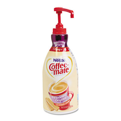 Coffee mate Liquid Coffee Creamer  Sweetened Original  1 5 Liter Pump Bottle  2 Carton (NES 13799CT)