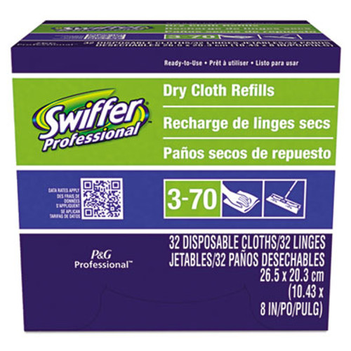 Swiffer Dry Refill Cloths  White  10 5 8  x 8   32 Box (PAG33407BX)