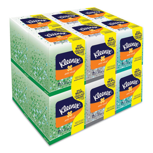 Kleenex Boutique Anti-Viral Tissue  3-Ply  White  Pop-Up Box  60 Box  3 Boxes Pack (KCC21286)