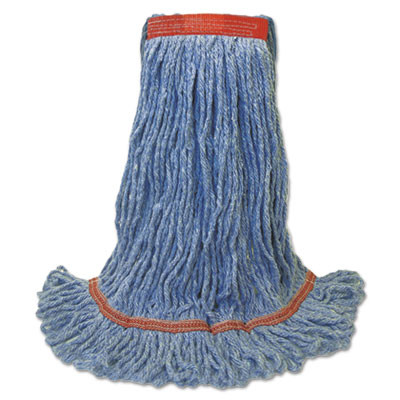 Boardwalk Super Loop Wet Mop Head  Cotton Synthetic Fiber  1  Headband  Large Size  Blue  12 Carton (BWK 503BLNB)