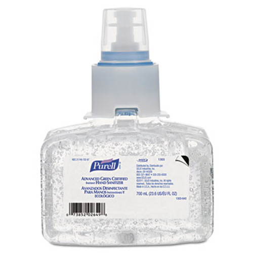 PURELL Advanced Hand Sanitizer Green Certified Gel Refill  700 mL  Fragrance-Free  3 Carton (GOJ130303CT)