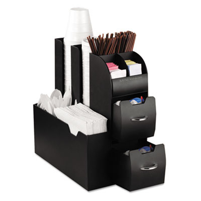 Mind Reader Coffee Condiment Caddy Organizer  5 2 5 x 11 x 12 3 5  Black (EMSCAD01BLK)