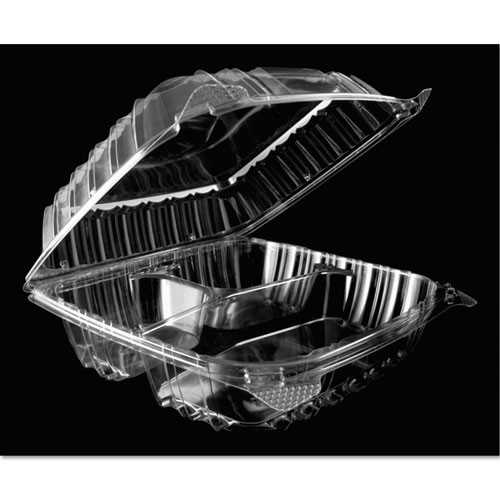 Dart ClearSeal Hinged-Lid Plastic Containers  8 1 4 x 3 x 8 1 4  Clear 125 PK 2 PK CT (DCC C90PST3)
