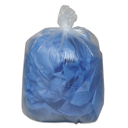 Earthsense Commercial Linear Low Density Clear Recycled Can Liners  60 gal  1 5 mil  38  x 58   Clear  100 Carton (WEB RNW5815C)