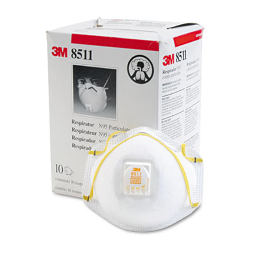 3M Particulate Respirator w Cool Flow Exhalation Valve  10 Masks Box (MMM8511)