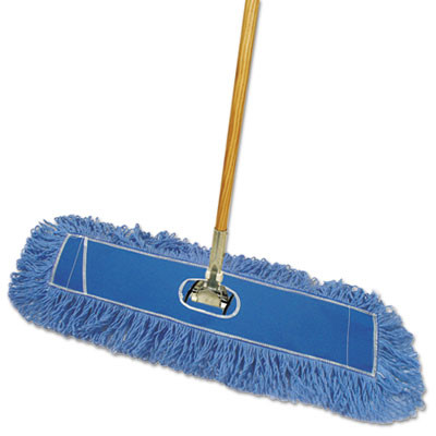 Boardwalk Looped-End Dust Mop Kit  24 x 5  60  Metal Wood Handle  Blue Natural (BWK HL245BSP-C)