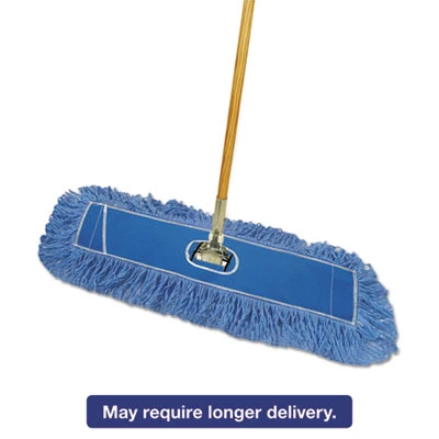 Boardwalk Looped-End Dust Mop Kit  24 x 5  60  Metal Wood Handle  Blue Natural (BWK HL245BSP-C)