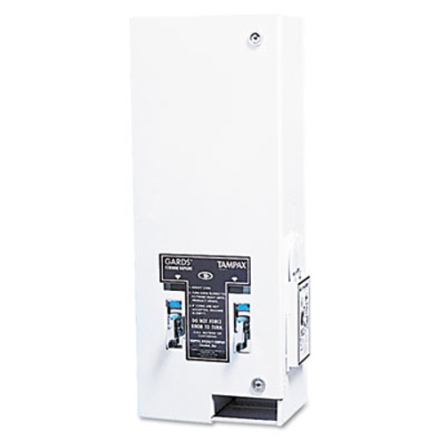 HOSPECO Dual Sanitary Napkin Tampon Dispenser  Coin  11 1 8 x 7 5 8 x 26 3 8  White (HOS125)