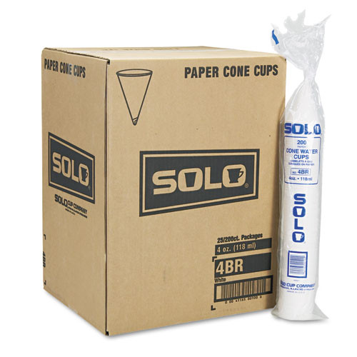 Dart Cone Water Cups  Cold  Paper  4oz  White  200 Bag  25 Bags Carton (SCC4BRCT)