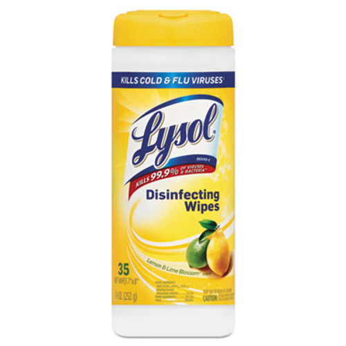 LYSOL Brand Disinfecting Wipes  7 x 8  Lemon and Lime Blossom  35 Wipes Canister  12 Canisters Carton (RAC81145CT)