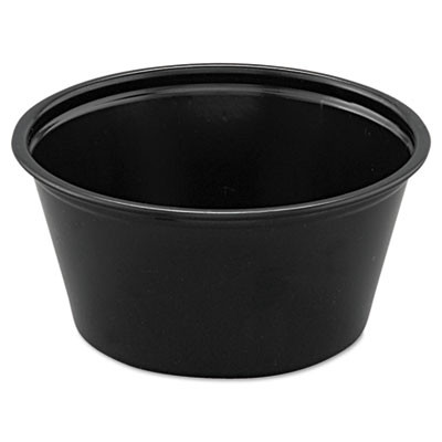 Dart Polystyrene Portion Cups  2oz  Black  250 Bag  10 Bags Carton (DCCP200BLK)