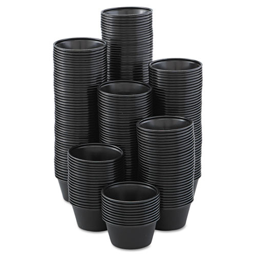 Dart Polystyrene Portion Cups  2oz  Black  250 Bag  10 Bags Carton (DCCP200BLK)