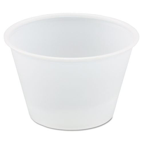 Dart Polystyrene Portion Cups  4oz  Translucent  250 Bag  10 Bags Carton (DCCP400N)