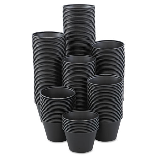 Dart Polystyrene Portion Cups  4oz  Black  250 Bag  10 Bags Carton (DCCP400BLK)