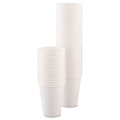 Dart Single-Sided Poly Paper Hot Cups  8oz  White  50 Bag  20 Bags Carton (SCC378W2050)