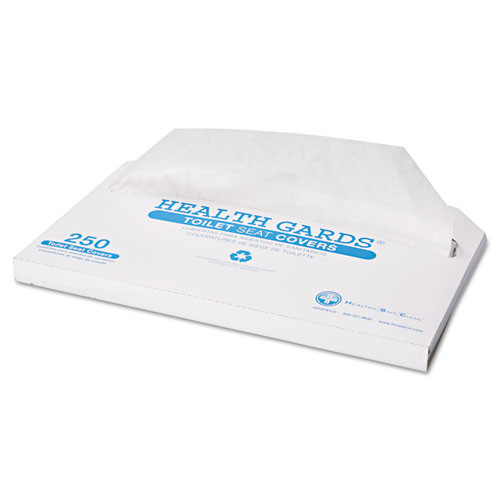 HOSPECO Health Gards Toilet Seat Covers  Half-Fold  White  250 Pack  10 Boxes Carton (HOSHG2500)