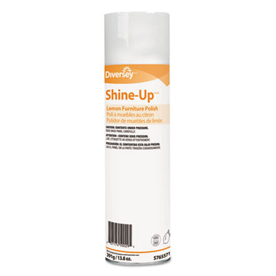 Diversey Shine-Up Furniture Cleaner  Lemon Scent  13 8 oz   Aerosol Can  12 Carton (DVO95765571)