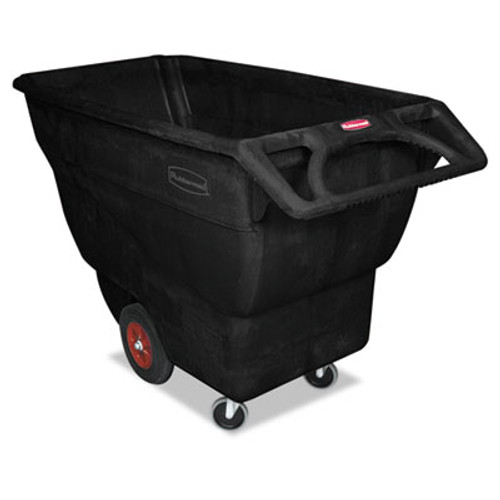 Rubbermaid Commercial Structural Foam Tilt Truck  Rectangular  1 000 lb Capacity  Black (RCP1013BLA)