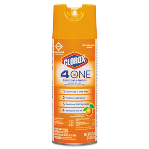 Clorox 4-in-One Disinfectant and Sanitizer  Citrus  14 oz Aerosol  12 Carton (CLO31043CT)
