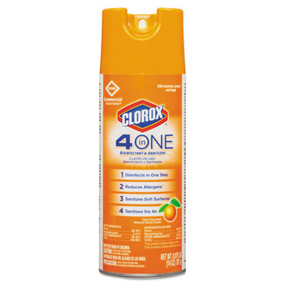 Clorox 4-in-One Disinfectant and Sanitizer  Citrus  14 oz Aerosol  12 Carton (CLO31043CT)