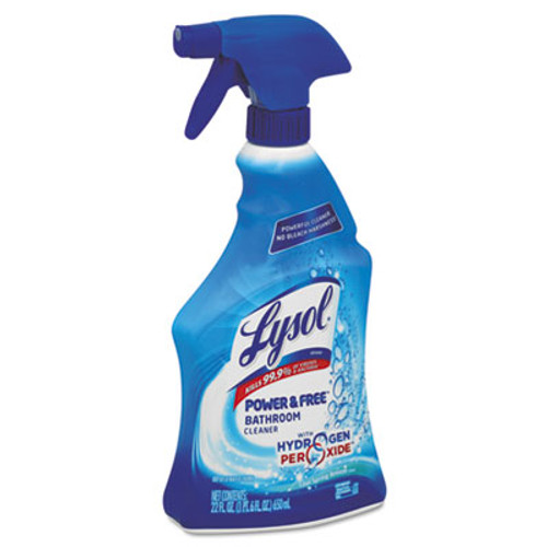 LYSOL Brand Bathroom Cleaner with Hydrogen Peroxide  Cool Spring Breeze  22 oz Spray Bottle  12 Carton (RAC85668CT)