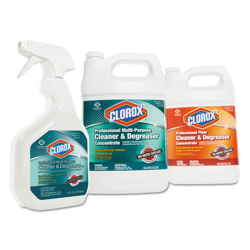 Clorox Professional Floor Cleaner and Degreaser Concentrate  1 gal Bottle  4 Carton (CLO30892CT)
