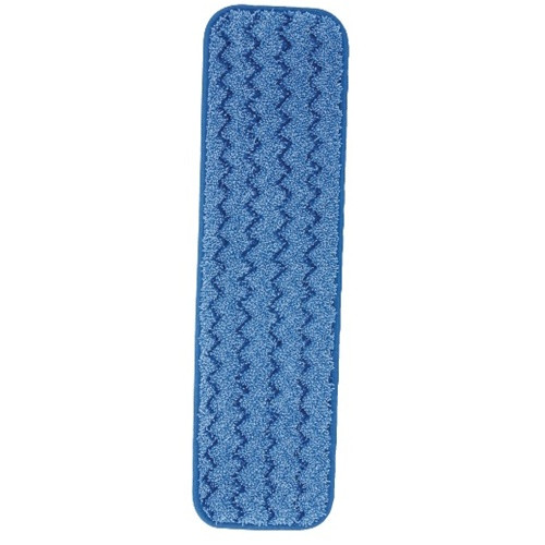 Rubbermaid Commercial Microfiber Wet Room Pads  24 in  Long  Split Nylon Polyester Blend  Blue (RCPQ411BLU)