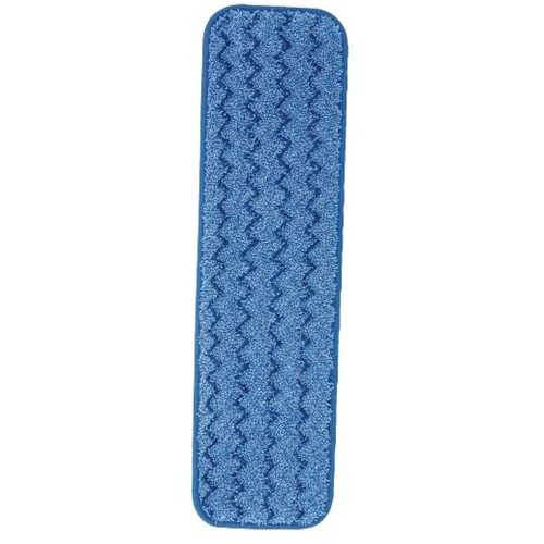 Rubbermaid Commercial Microfiber Wet Room Pads  24 in  Long  Split Nylon Polyester Blend  Blue (RCPQ411BLU)