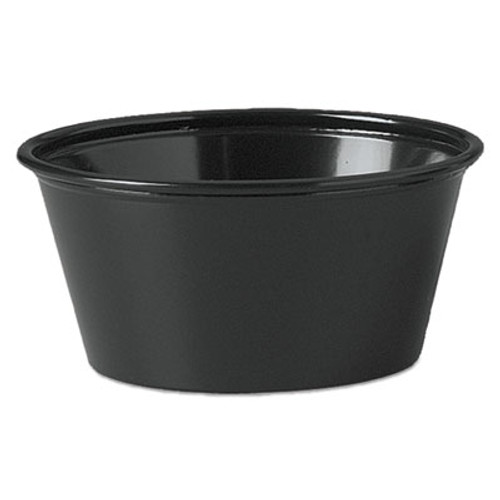 Dart Plastic Souffle Portion Cups  3 1 4 oz   Black  250 Bag  2500 Carton (DCCP325BLK)