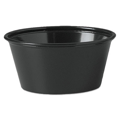 Dart Plastic Souffle Portion Cups  3 1 4 oz   Black  250 Bag  2500 Carton (DCCP325BLK)