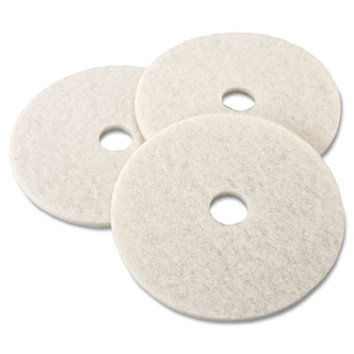 3M Ultra High-Speed Natural Blend Floor Burnishing Pads 3300  20  Dia   White  5 CT (MMM18210)