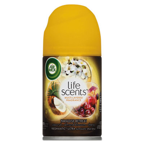 Air Wick Freshmatic Life Scents Ultra Refill  Paradise Retreat  5 89 oz Aerosol  6 Carton (RAC91099)