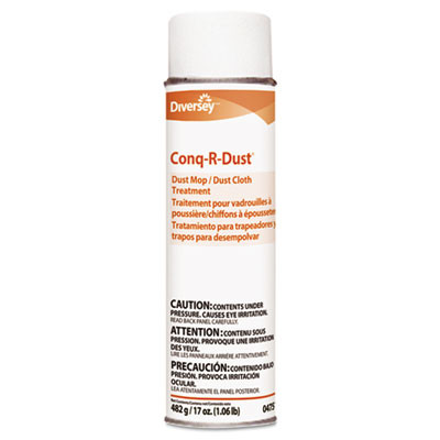 Diversey Conq-r-Dust Dust Mop Dust Cloth Treatment  Amine Scent  17oz Aerosol  12 Carton (DVO904751)