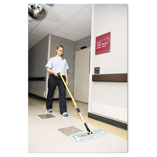 Rubbermaid Commercial Dust Pad with Fringe  Microfiber  18  Long  Green  6 Carton (RCPQ418GNCT)
