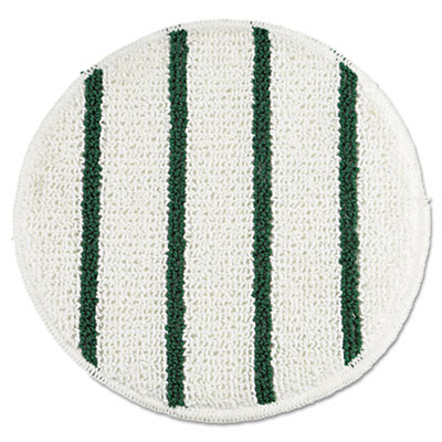 Rubbermaid Commercial Low Profile Scrub-Strip Carpet Bonnet  19  Diameter  White Green (RCPP269EA)