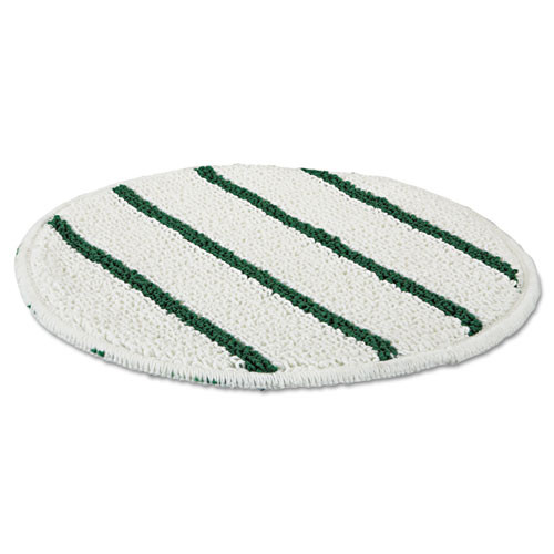 Rubbermaid Commercial Low Profile Scrub-Strip Carpet Bonnet  19  Diameter  White Green (RCPP269EA)